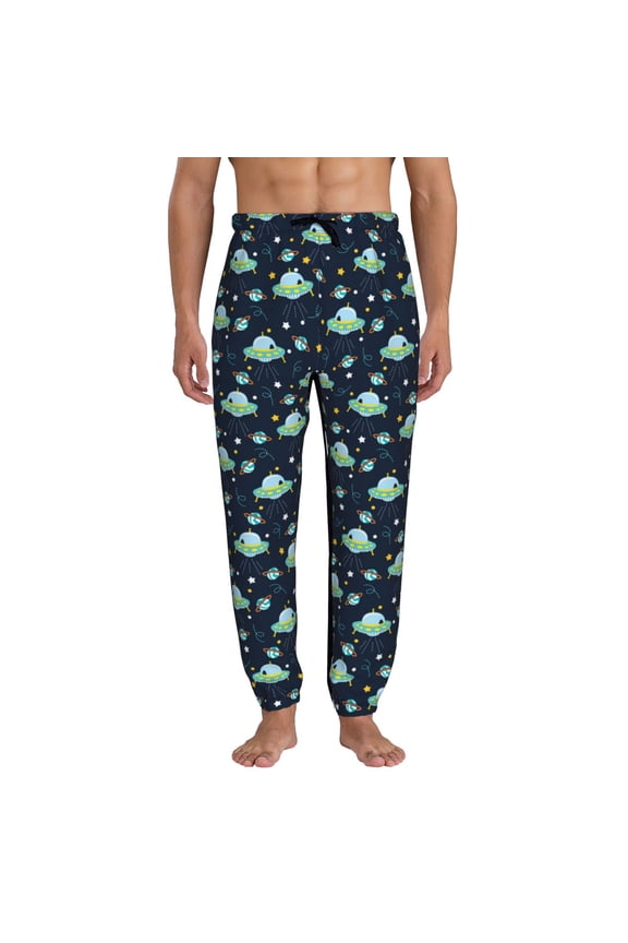 Galaxy With Ufo Pattern Joggers,Sweatpants for Men with Pockets-X-Large