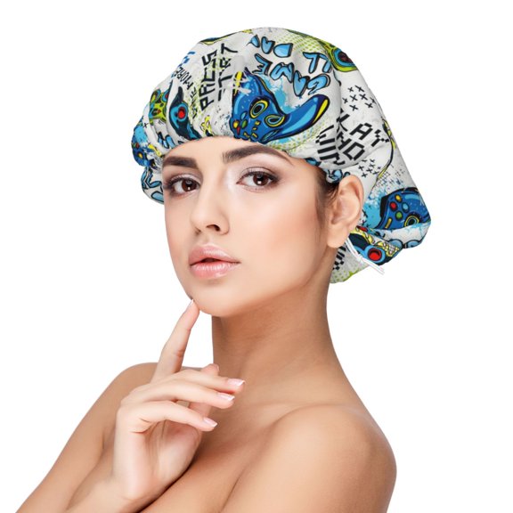 Kdxio Game All Day Pattern Satin Bonnet Silk Bonnet Hair Bonnet for Sleeping Hair Bonnets for Women Curly Natural Hair