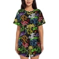 thumbnail image 1 of Kdxio Game Joysticks Print Pajamas Sets for Women Short-Sleeved Pjs with Lounge Shorts Two Piece Sleepwear S-4XL, 1 of 8