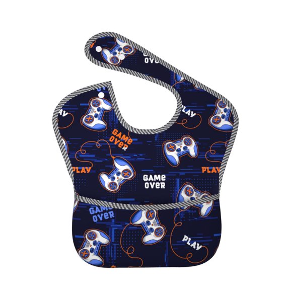 Kdxio Game Pads Bibs For Babies, Baby Bibs for Eating, Toddler Bibs, Waterproof Bibs, Feeding Bibs, for Toddlers, Boys, Girls