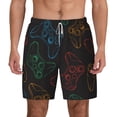 thumbnail image 1 of Kdxio Gamepad Joystick Game Print Men'S Swim Trunks With Compression Liner 7 Inch Inseam Quick Dry Swim Shorts, 1 of 7