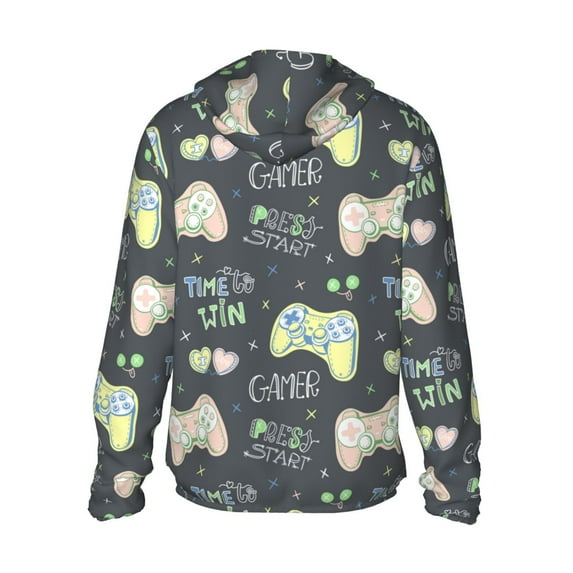 Kdxio Gamers Print Women Men Sun Protection UPF 50+ Jackets Zip Up Long Sleeve Hoodie Hiking Lightweight with Pockets