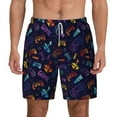thumbnail image 1 of Kdxio Games Print Men'S Swim Trunks With Compression Liner 7 Inch Inseam Quick Dry Swim Shorts, 1 of 7