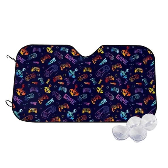 Kdxio Games Print Windshield Sun Shade,UV Rays and Sun Heat Protection,Sunshade for Car Windshield,Car Shade Front Windshield - Medium