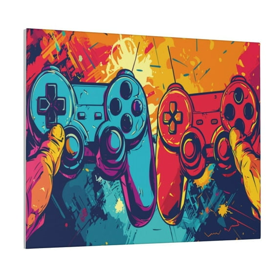 Kdxio Gaming Pattern Canvas Wall Art for Living Room Wall Decor for Bedroom Bathroom Modern Framed Canvas Art Prints Ready to Hang,Horizontal