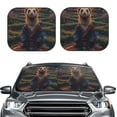 thumbnail image 1 of Kdxio Garden Meditating Weasel Print 2-Piece Sun Shade Front Windshield - Foldable Car Front Window Sunshades for Most Sedans SUV Truck, 1 of 6