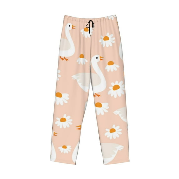 Kdxio Geese and Flower Print Men's Sleep Pajama Pant Lounge Pants with Pockets