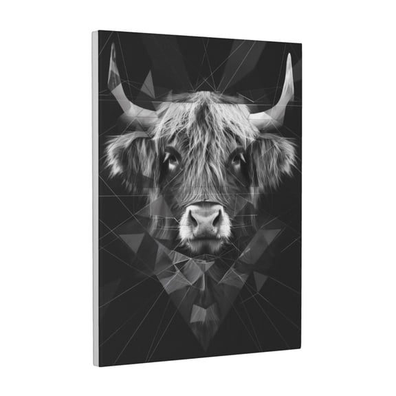 Kdxio Geometric Bull Design Pattern Canvas Wall Art 12x16 Inches - Waterproof HD Print Solid Wood Frame for Living Room & Bathroom,Vertical