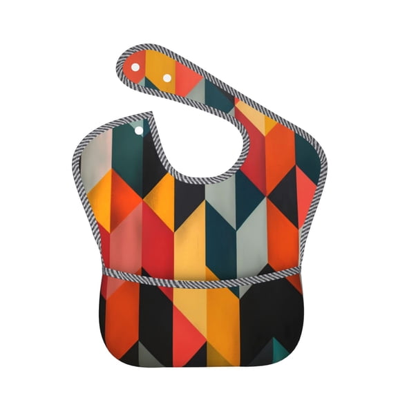 Kdxio Geometric Cube Pattern Art Bibs For Babies, Baby Bibs for Eating, Toddler Bibs, Waterproof Bibs, Feeding Bibs, for Toddlers, Boys, Girls