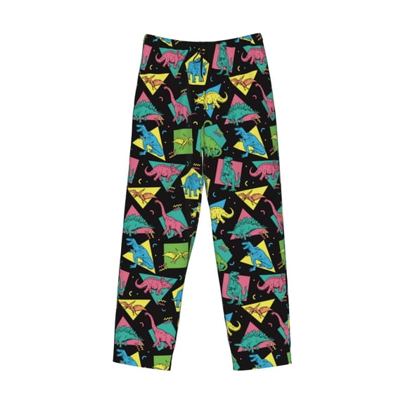 Kdxio Geometric Dinosaur Print Men's Sleep Pajama Pant Lounge Pants with Pockets