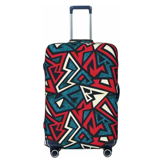 Kdxio Geometric Elements Pattern Luggage Cover for Travel,Elastic and Durable,Fits 18-32 Inch,-No luggage included