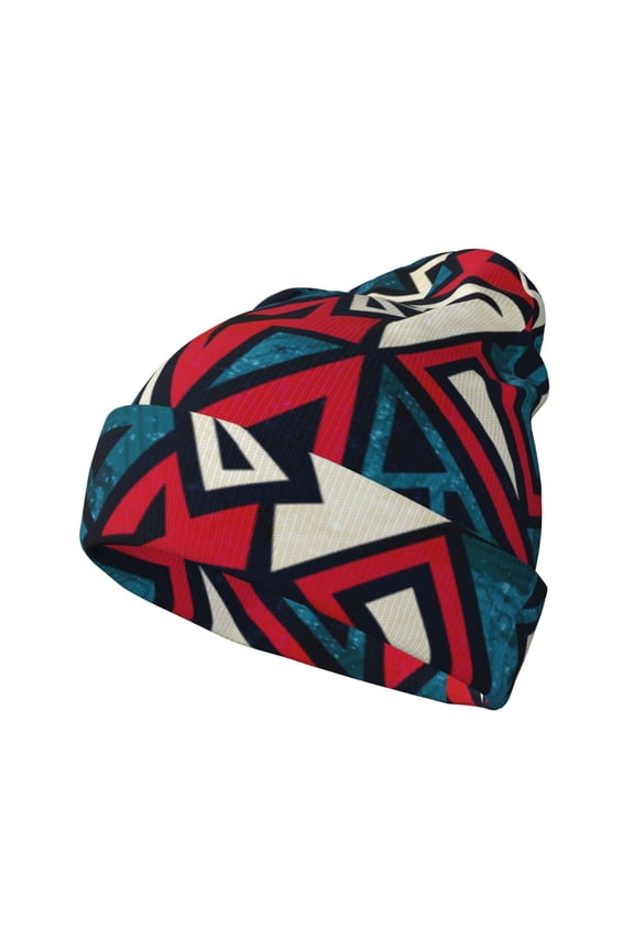 Geometric Elements Winter Beanie for Men Women Beanie Knit Hat Cuffed Cap Beanie Knit Chunky Snow Cap