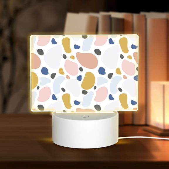 Kdxio Geometric Spots Rectangular Acrylic Night Light Acrylic Sleep Night Light Friend Gifts for Birthday Gifts for Women Teens Boys Girls