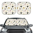 thumbnail image 1 of Kdxio Geometric Triangle Print 2-Piece Sun Shade Front Windshield - Foldable Car Front Window Sunshades for Most Sedans SUV Truck, 1 of 6