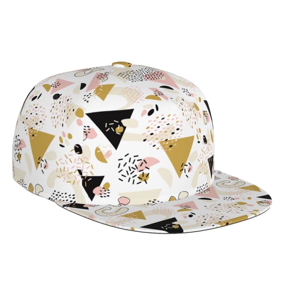Kdxio Geometric Triangle Print Snapback Hat for Men Women,Adjustable Baseball Cap