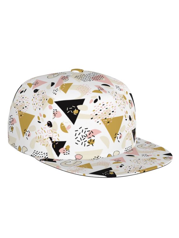 Geometric Triangle Print Snapback Hat for Men Women,Adjustable Baseball Cap