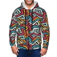 thumbnail image 1 of Kdxio Geometry Print Men Hoodies Casual Hoodies for Men with Zip Pockets Full Zip Long Sleeve Sweatshirt Sports Hooded Jacket-Small, 1 of 5
