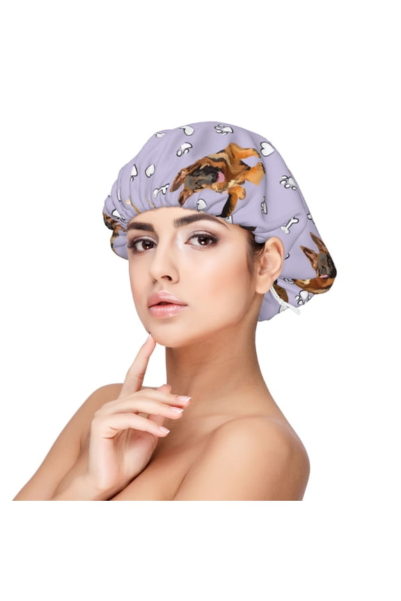 German Shepherd Dog Pattern Satin Bonnet Silk Bonnet Hair Bonnet for Sleeping Hair Bonnets for Women Curly Natural Hair