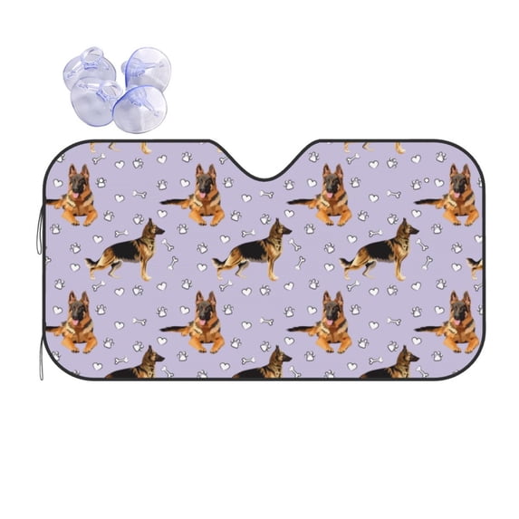 Kdxio German Shepherd Dog Print Front Windshield Sun Shade,Folding Auto Sunshade for Car Truck SUV-Small