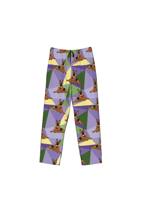 German Shepherd Dog Print Men's Sleep Pajama Pant Lounge Pants with Pockets