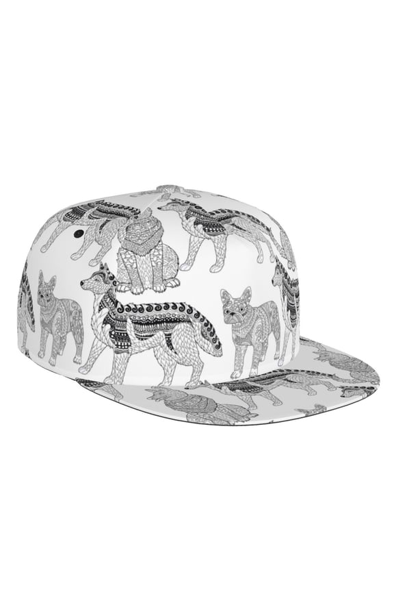 German Shepherd Dog Print Snapback Hat for Men Women,Adjustable Baseball Cap