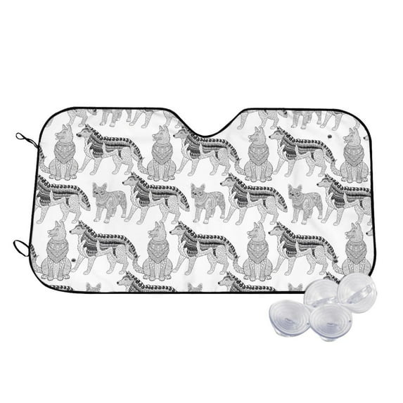 Kdxio German Shepherd Dog Print Windshield Sun Shade,UV Rays and Sun Heat Protection,Sunshade for Car Windshield,Car Shade Front Windshield - Medium