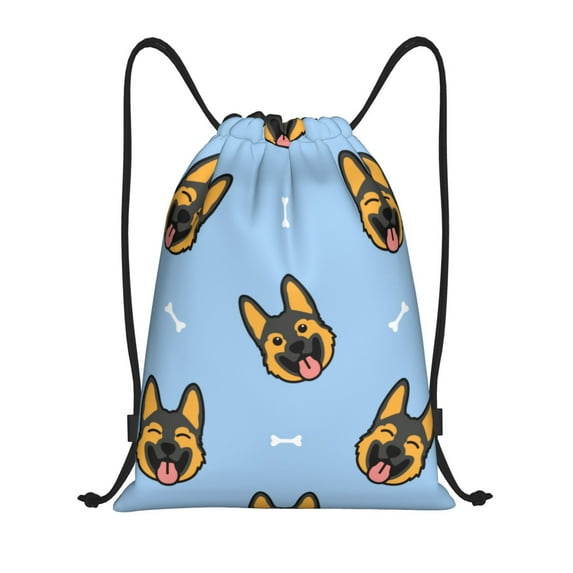 Kdxio German Shepherd Puppy Print Drawstring Backpack Bag,Waterproof Draw String Back Sack, Gym Drawstring Bags Swim Bag For Unisex