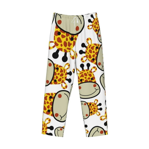 Kdxio Giraffes Head Print Men's Sleep Pajama Pant Lounge Pants with Pockets