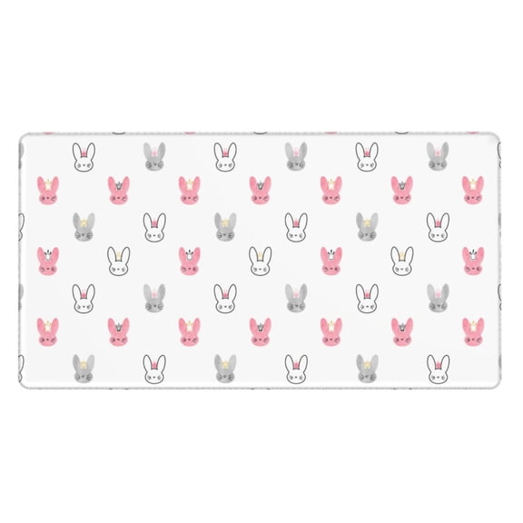 Kdxio Girl Rabbit Print Large Gaming Mouse Pad,Non-Slip Base,Water Resist Keyboard Pad for Gamer,Office & Home,29.5 x 15.8 in