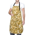 thumbnail image 1 of Kdxio Glitter Gold Apron with Pockets Adjustable Kitchen Aprons for Men Women Waterproof Aprons for Cooking,Drawing,Crafting, Baking Household Cleaning, 1 of 8