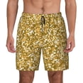 thumbnail image 1 of Kdxio Glitter Gold Print Men'S Swim Trunks With Compression Liner 7 Inch Inseam Quick Dry Swim Shorts, 1 of 7