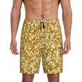 thumbnail image 1 of Kdxio Glitter Gold Print Mens Sleep Shorts Bottoms Soft Comfy Pajama Wear Pants with Drawstring Pockets, 1 of 7