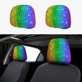 thumbnail image 1 of Kdxio Glitter Rainbow Pattern Print 2 Piece Car Head Rest Covers Set Auto Front/Rear Seats Headrest Cover Universal Fit Most Cars,Sedan, SUV, 1 of 9