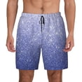 thumbnail image 1 of Kdxio Glittering Blue Purple Print Men's Swim Trunks with Compression Liner 7 Inch Inseam Quick Dry Swim Shorts, 1 of 5