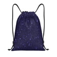 thumbnail image 1 of Kdxio Glittering Purple Starfield Print Drawstring Backpack Bag,Waterproof Draw String Back Sack, Gym Drawstring Bags Swim Bag For Unisex, 1 of 5