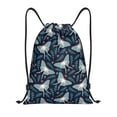 thumbnail image 1 of Kdxio Glowing Butterfly Print Drawstring Backpack Bag,Waterproof Draw String Back Sack, Gym Drawstring Bags Swim Bag For Unisex, 1 of 9