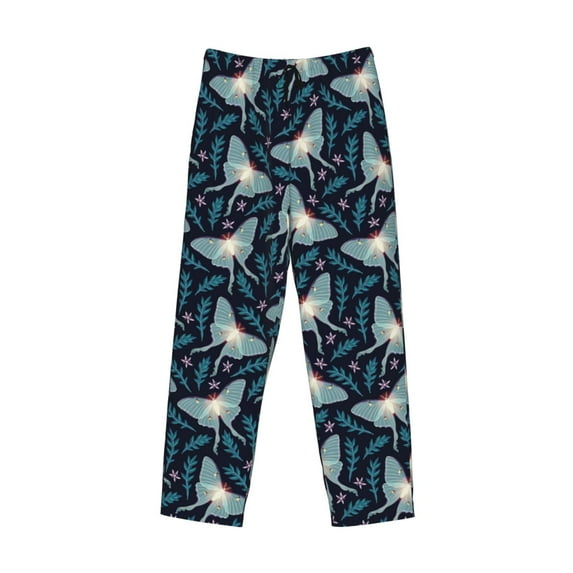 Kdxio Glowing Butterfly Print Men's Sleep Pajama Pant Lounge Pants with Pockets