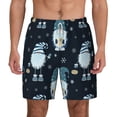 thumbnail image 1 of Kdxio Gnome And Snowflakes Print Men'S Swim Trunks With Compression Liner 7 Inch Inseam Quick Dry Swim Shorts, 1 of 7