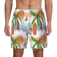 thumbnail image 1 of Kdxio Gnome And Surfing Print Men'S Swim Trunks With Compression Liner 7 Inch Inseam Quick Dry Swim Shorts, 1 of 7