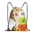 thumbnail image 1 of Kdxio Gnome Happy Fall Print Drawstring Backpack Bag,Waterproof Draw String Back Sack, Gym Drawstring Bags Swim Bag For Unisex, 1 of 5