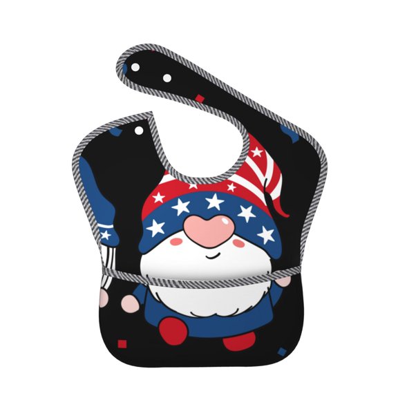 Kdxio Gnome Independence Day Bibs For Babies, Baby Bibs for Eating, Toddler Bibs, Waterproof Bibs, Feeding Bibs, for Toddlers, Boys, Girls