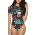 thumbnail image 1 of Kdxio Gnome With Mushroom 2 for Women's Short-Sleeved Onesie Stylish Round Neck Pajamas Bodysuit Jumpsuit Nightwear-Large, 1 of 7