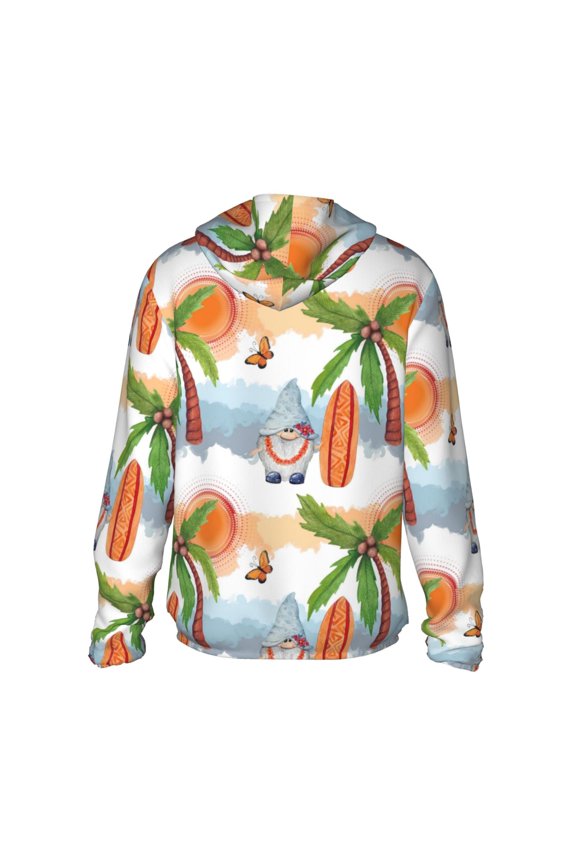 Gnome and Surfing Print Women Men Sun Protection UPF 50+ Jackets Zip Up Long Sleeve Hoodie Hiking Lightweight with Pockets