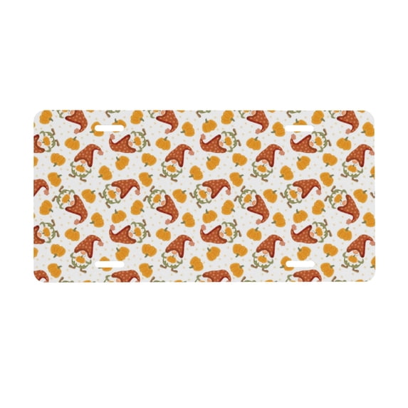 Kdxio Gnomes Autumn License Plate Car Front License Plate Car Decoration Car Accessories Front Tag Plate Standard Size