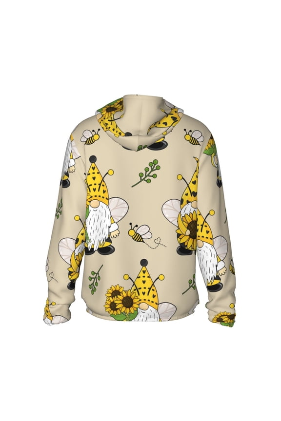 Gnomes Bees And Sunflowers Print Women Men Sun Protection UPF 50+ Jackets Zip Up Long Sleeve Hoodie Hiking Lightweight with Pockets