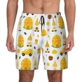 thumbnail image 1 of Kdxio Gnomes Bees Print Men's Swim Trunks with Compression Liner 7 Inch Inseam Quick Dry Swim Shorts, 1 of 5
