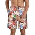Kdxio Gnomes Books Tea Cups Pattern Mens Casual Shorts Drawstring