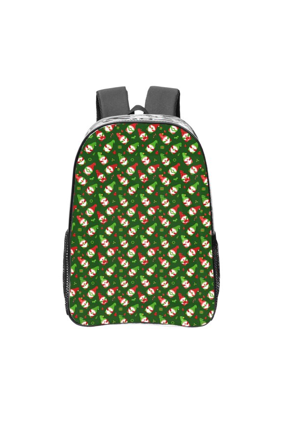 Gnomes In Caps Clear Backpack, Transparent Bookbag for School for Women Men, Capacity Clear Bag for College, Travel