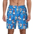 thumbnail image 1 of Kdxio Gnomes In Usa Print Men'S Swim Trunks With Compression Liner 7 Inch Inseam Quick Dry Swim Shorts, 1 of 7