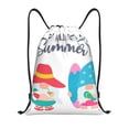 thumbnail image 1 of Kdxio Gnomes Summer Print Drawstring Backpack Bag,Waterproof Draw String Back Sack, Gym Drawstring Bags Swim Bag For Unisex, 1 of 5